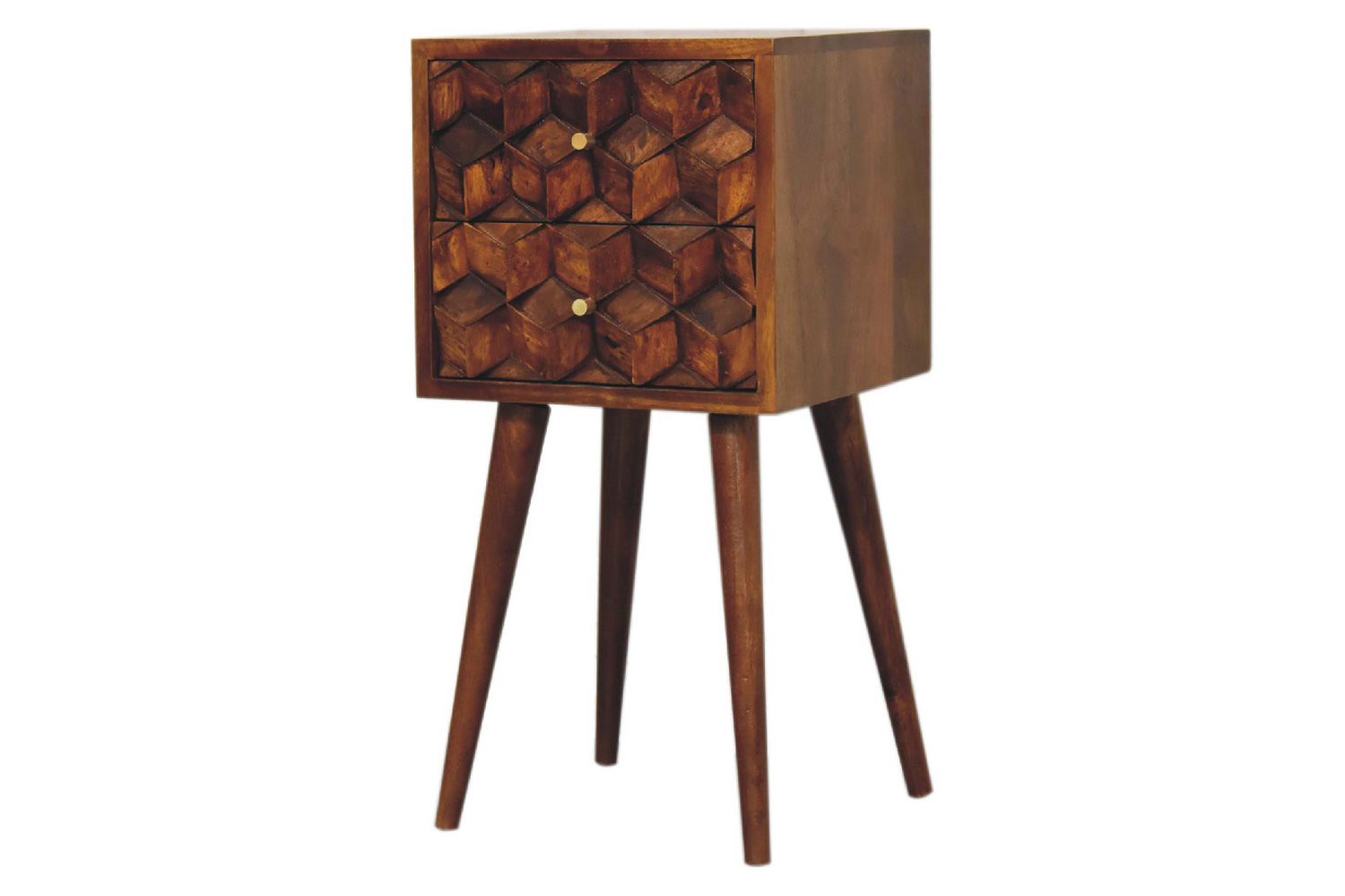 Artisan - Cube Carved Mini Bedside