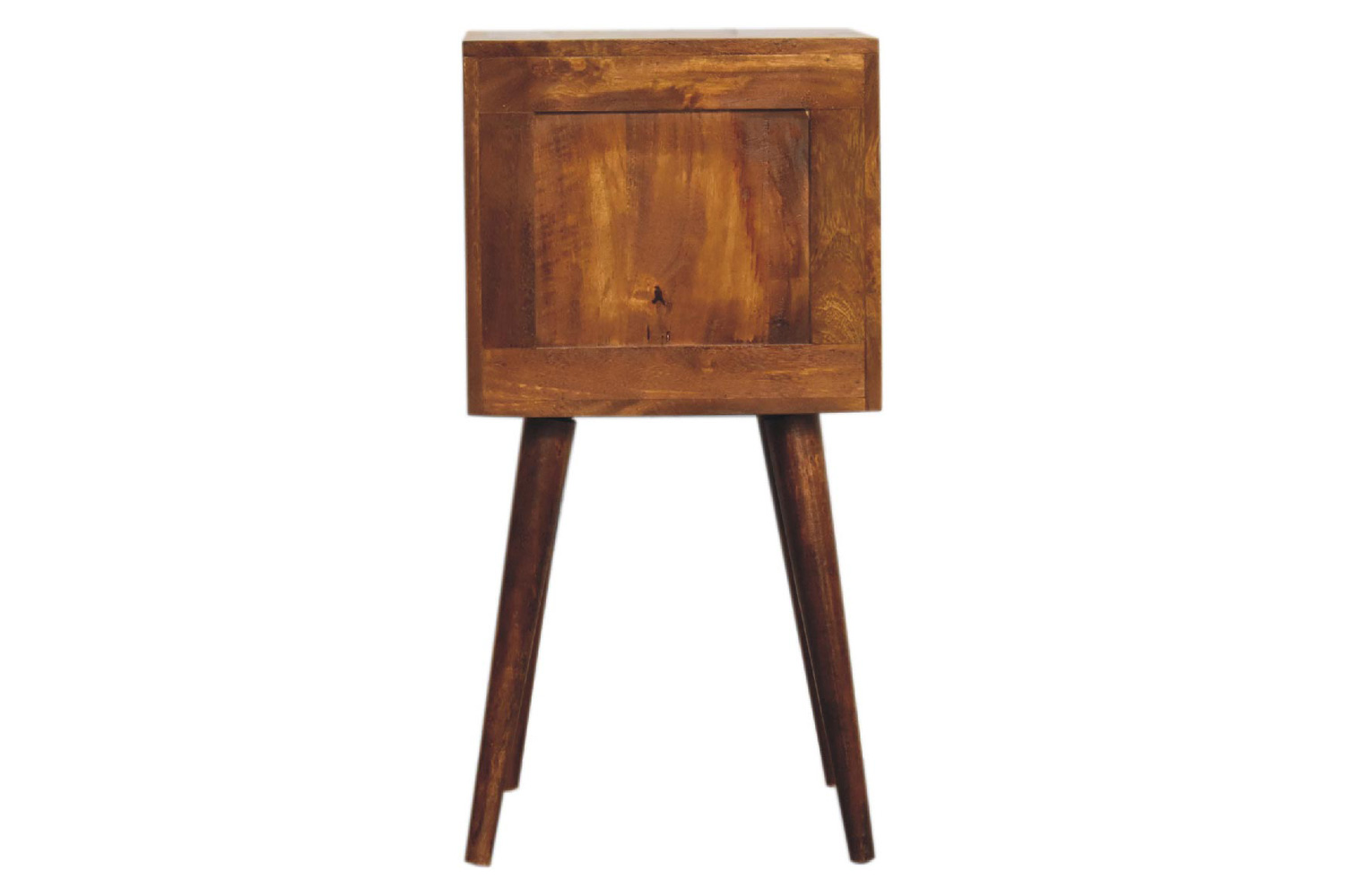 Artisan Cube Carved Mini Bedside - Chestnut