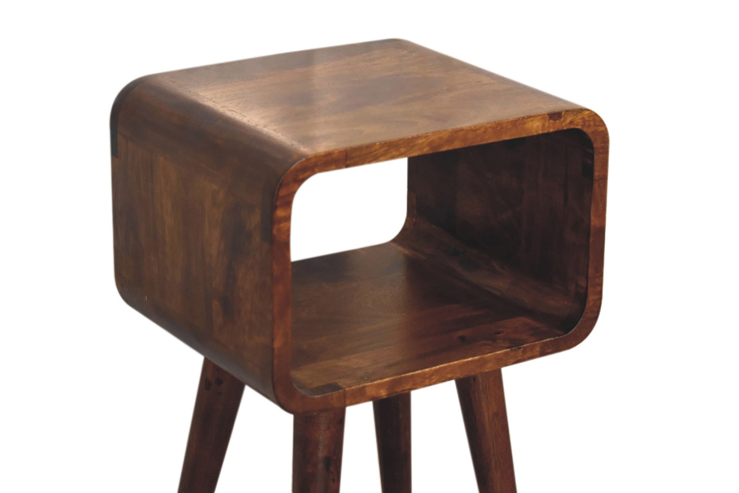 Artisan Curved Mini Open Bedside - Chestnut