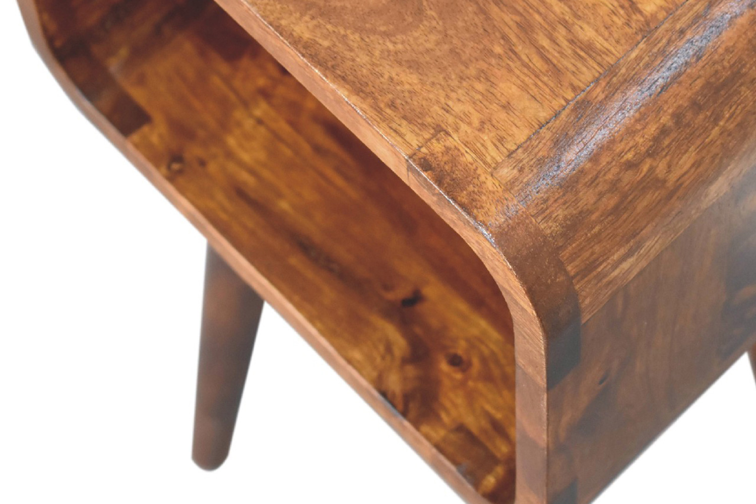 Artisan Curved Mini Open Bedside - Chestnut