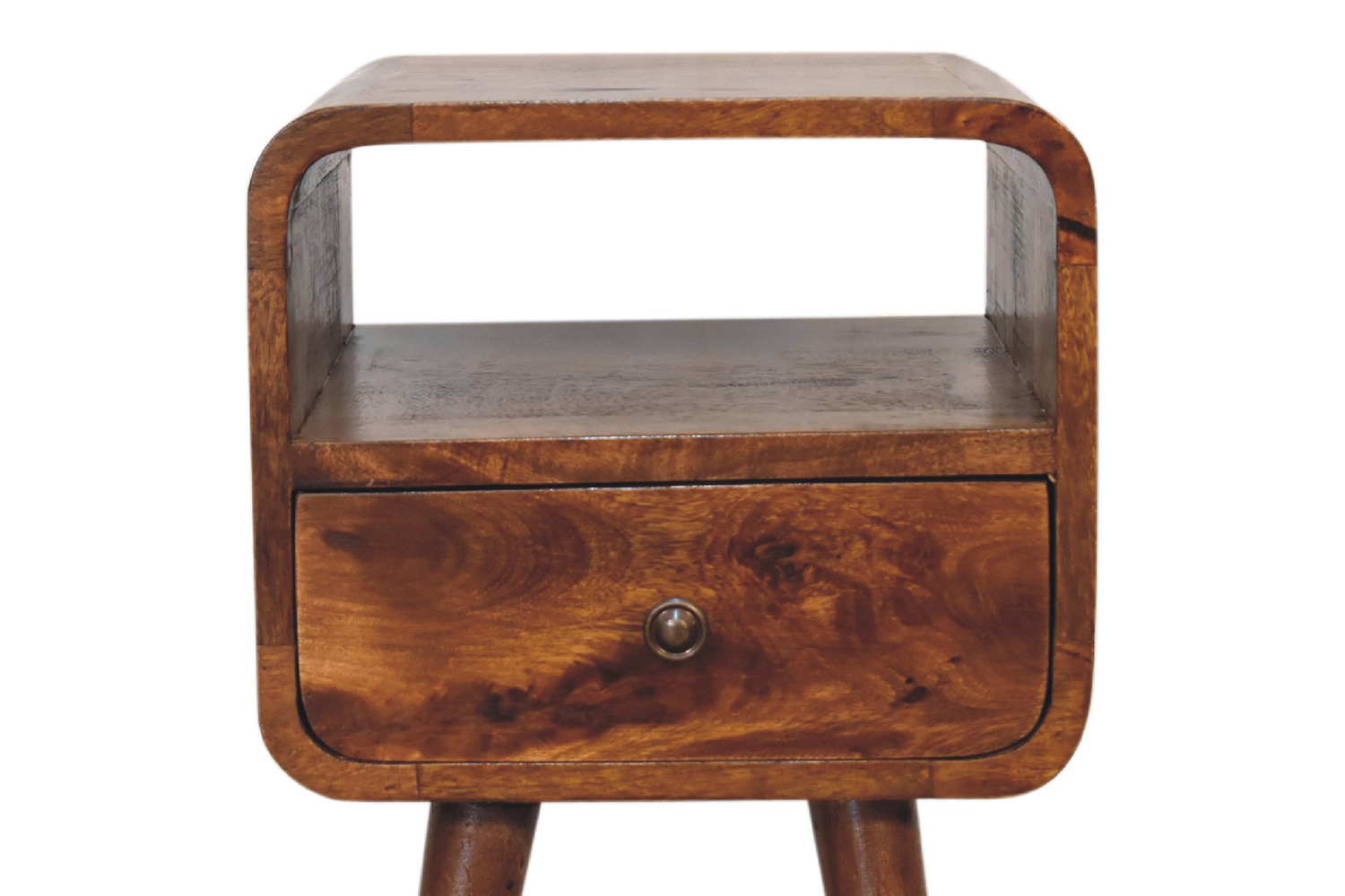 Artisan Curved Open Slot Mini Bedside - Chestnut