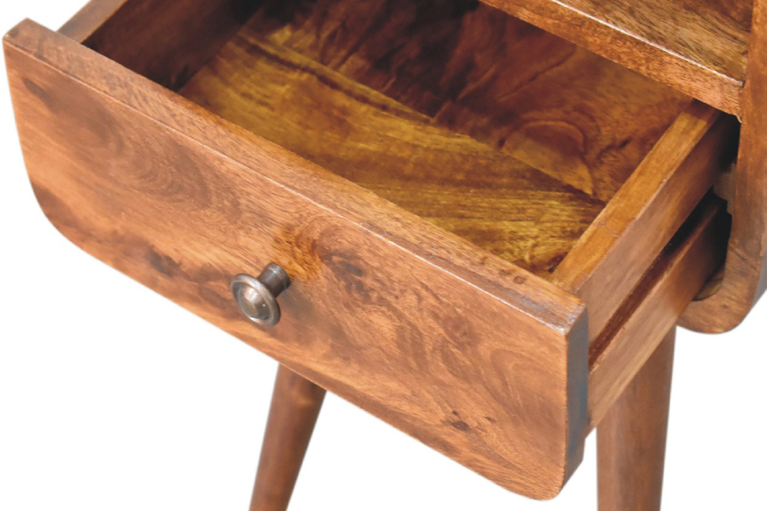 Artisan Curved Open Slot Mini Bedside - Chestnut