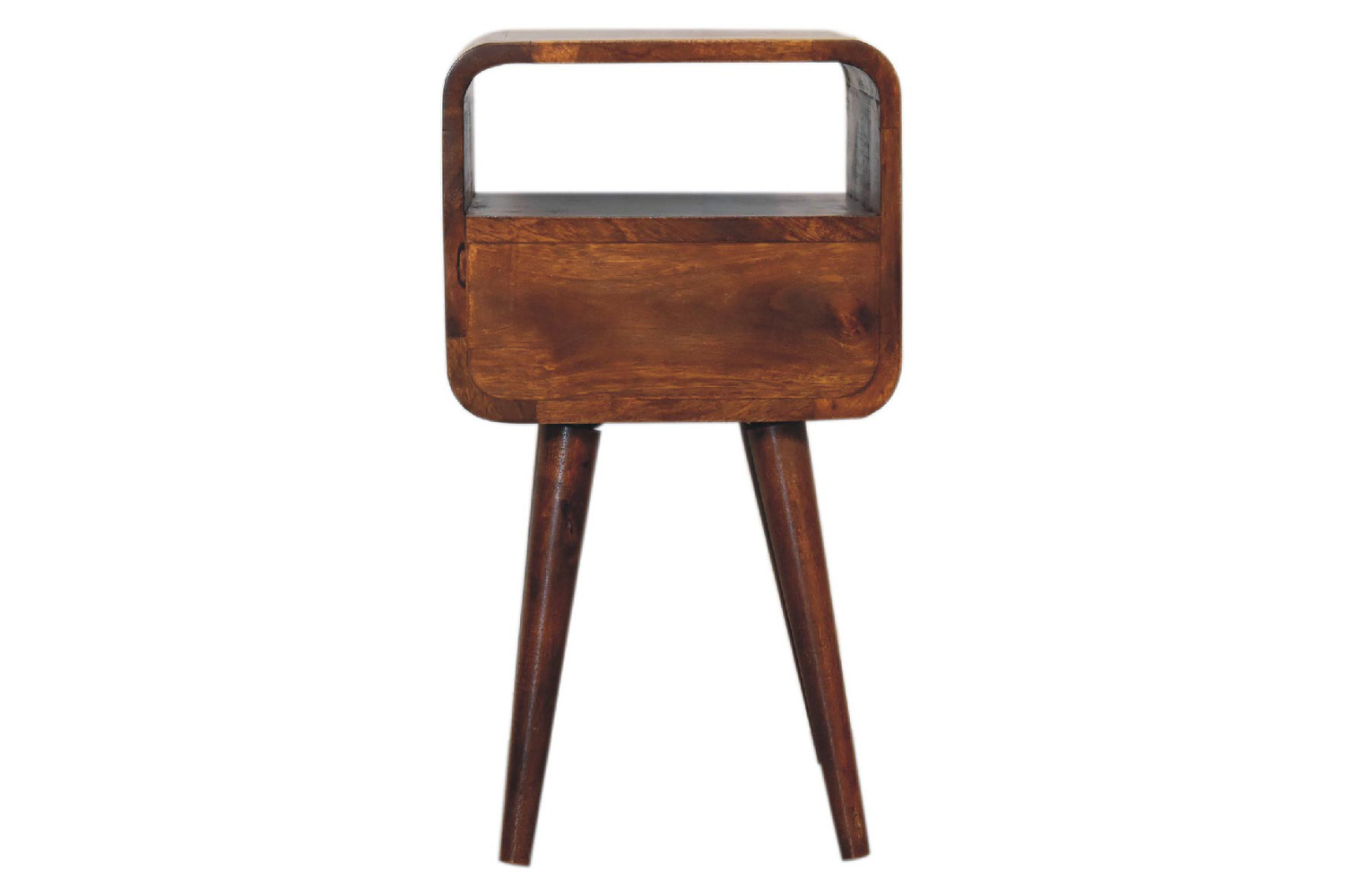 Artisan Curved Open Slot Mini Bedside - Chestnut