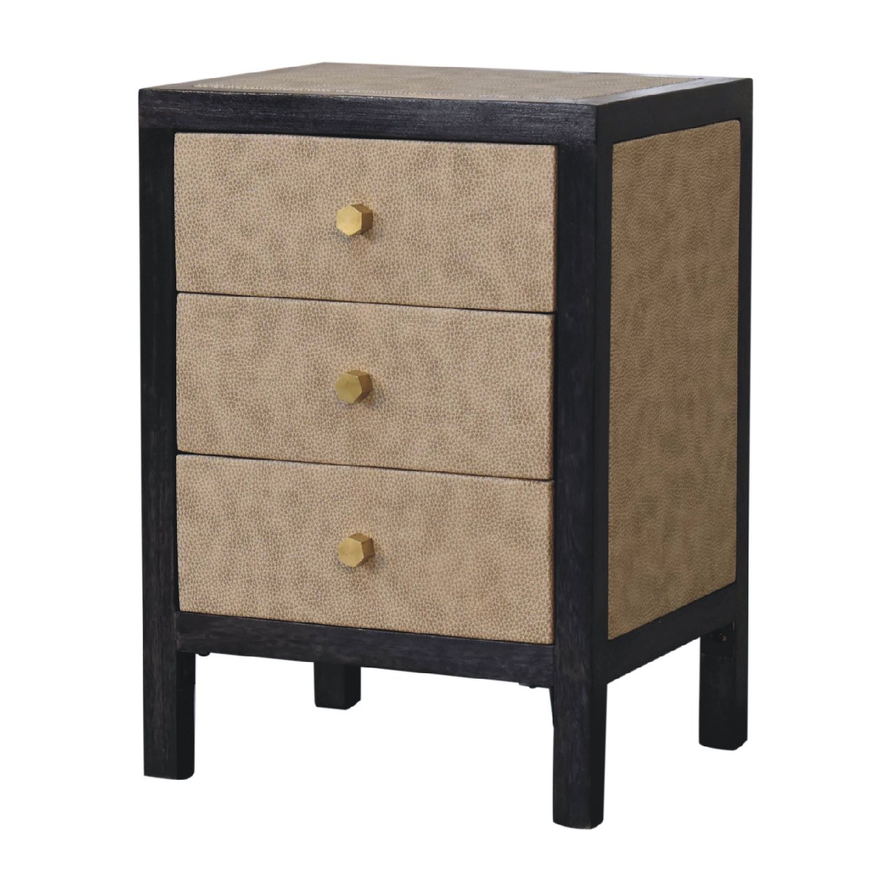 Artisan - Mini Nightstand in Ash Black, Faux Leather