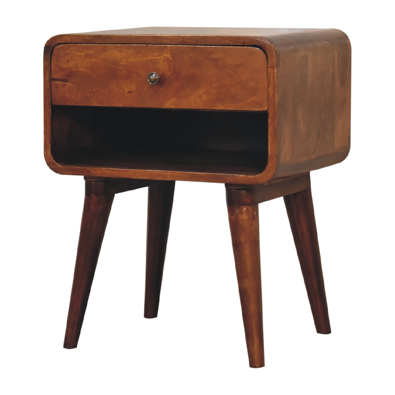 Artisan Curve Open Slot Nightstand - Chestnut