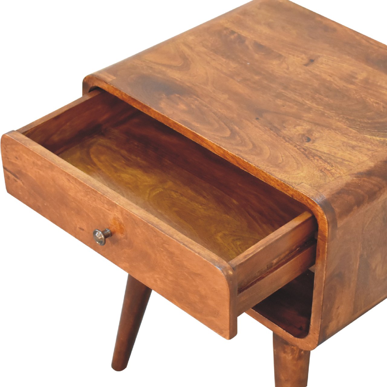 Artisan Curve Open Slot Nightstand - Chestnut