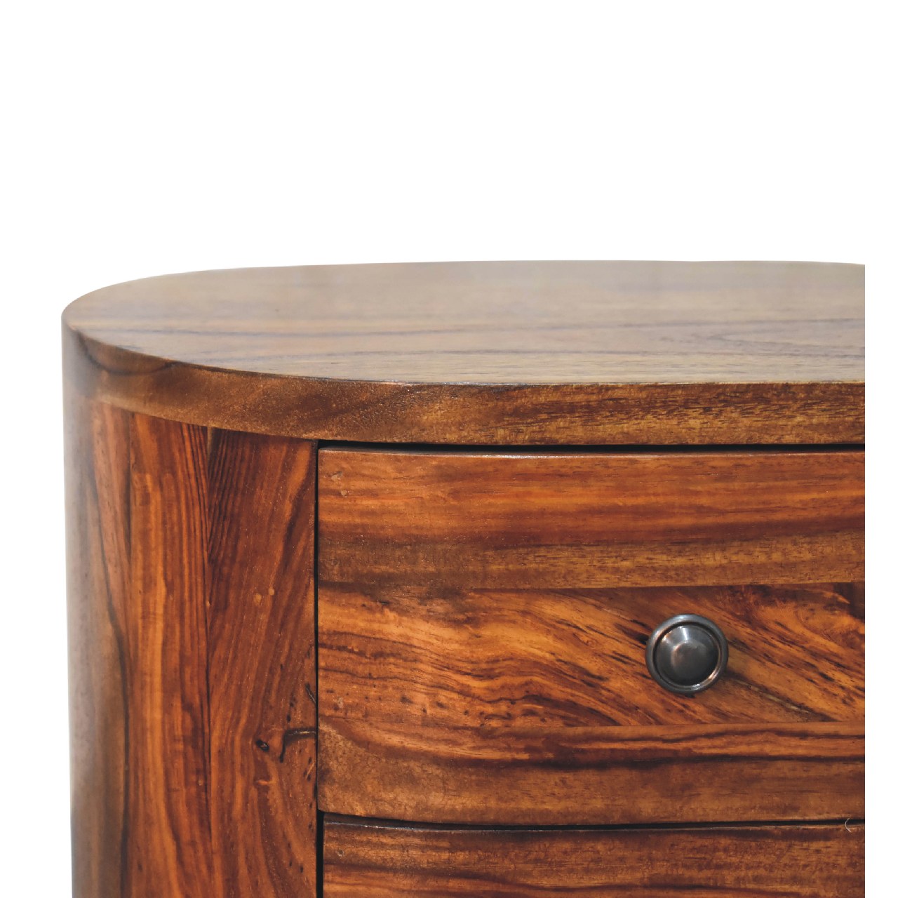 Artisan - Round Nightstand with Bun Feet in Honey