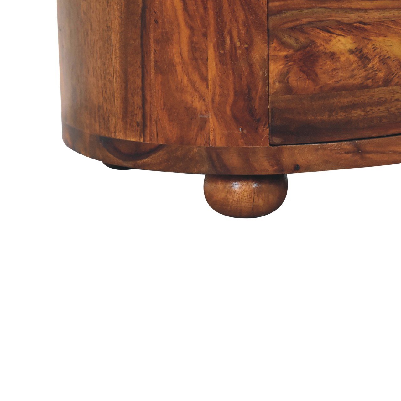 Artisan - Round Nightstand with Bun Feet in Honey