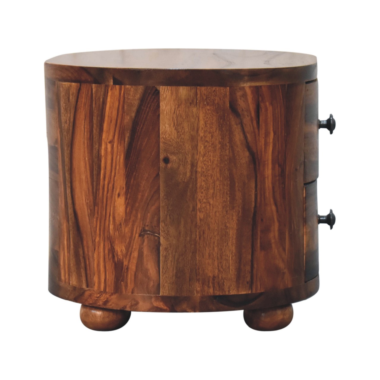 Artisan - Round Nightstand with Bun Feet in Honey