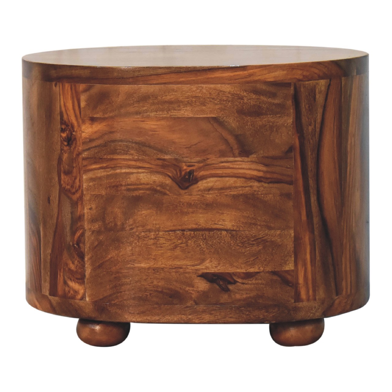 Artisan - Round Nightstand with Bun Feet in Honey