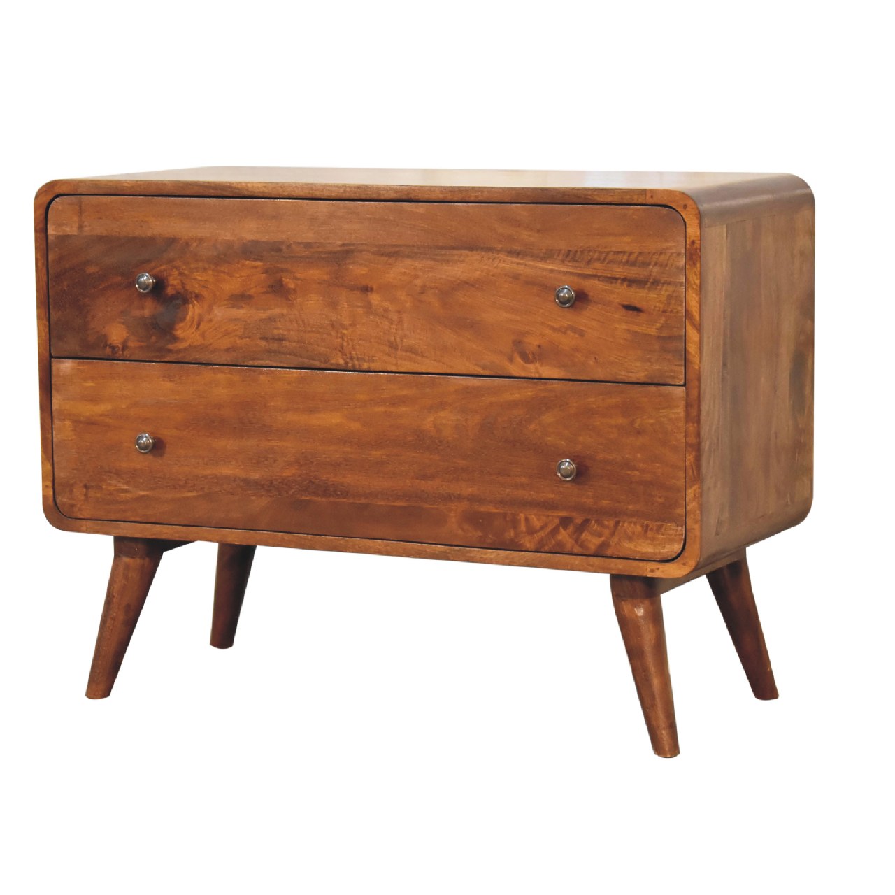 Artisan - Curved Chest with 2 Drawer in Chestnut