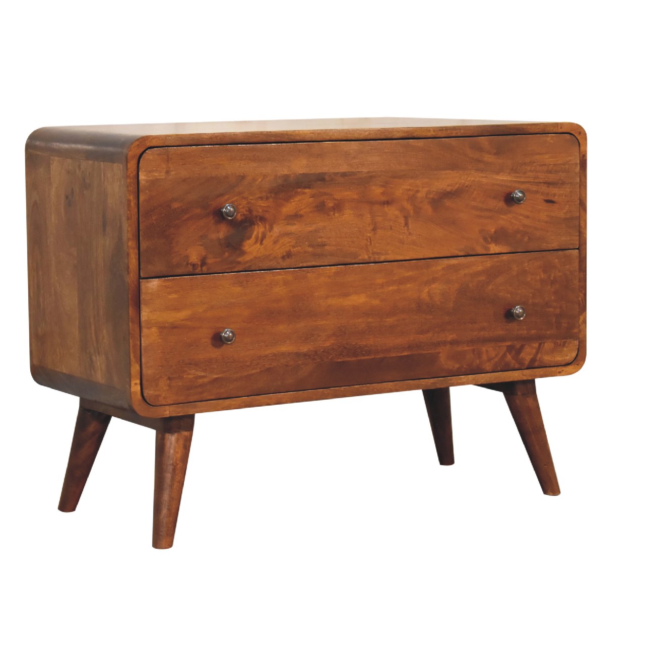 Artisan - Curved Chest with 2 Drawer in Chestnut