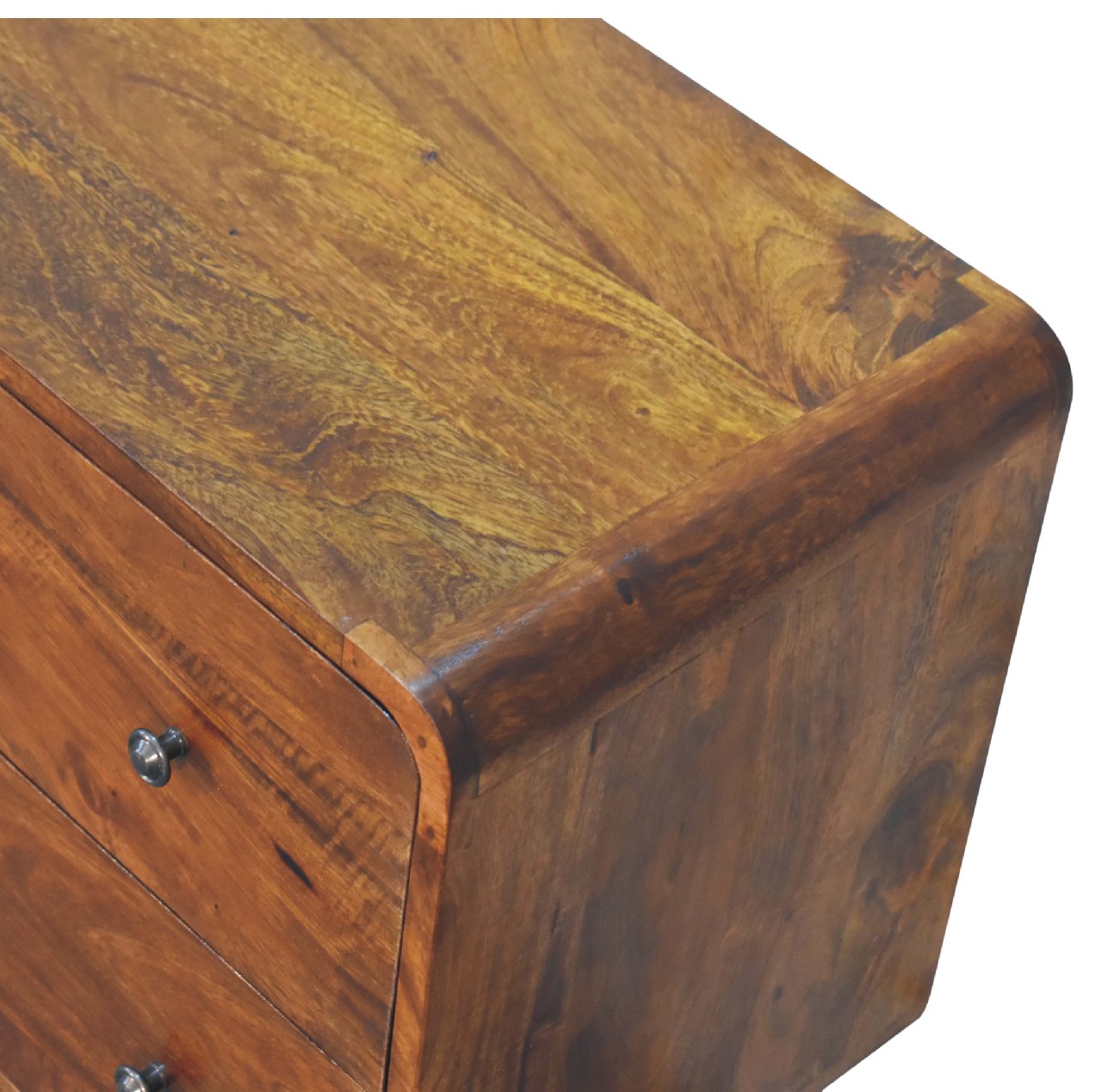 Artisan - Curved Chest with 2 Drawer in Chestnut