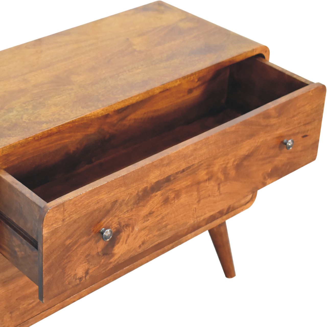 Artisan - Curved Chest with 2 Drawer in Chestnut