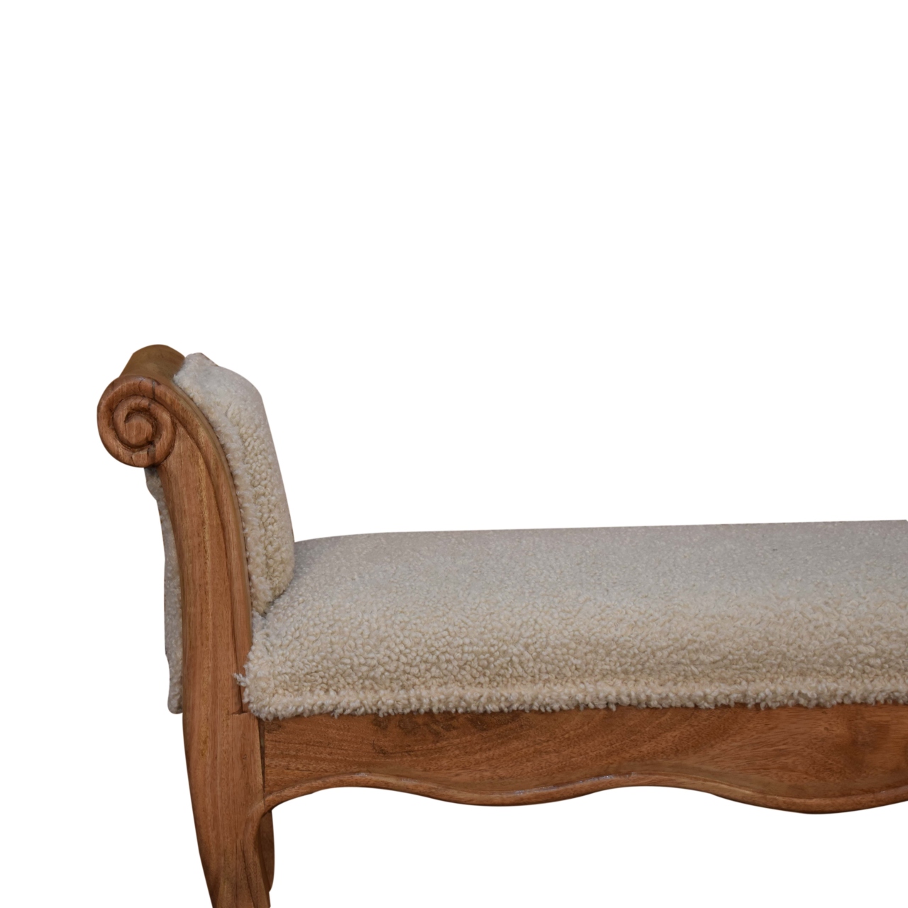 Artisan - French Style Bench in Cream, Boucle