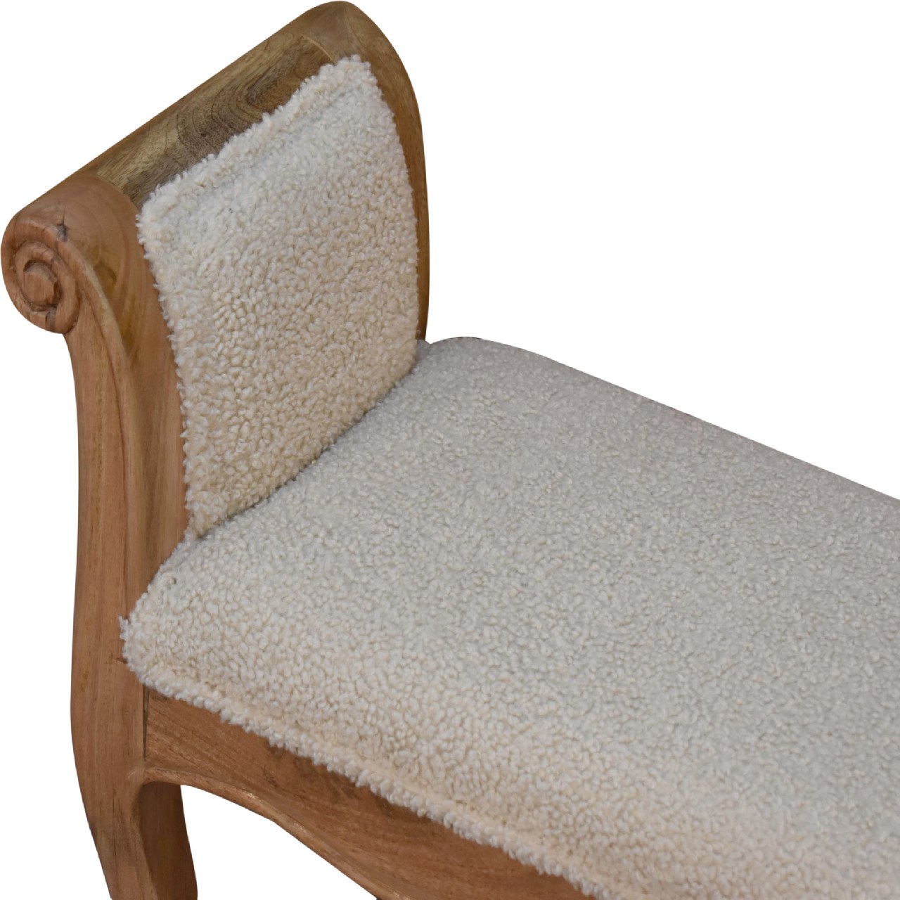 Artisan - French Style Bench in Cream, Boucle