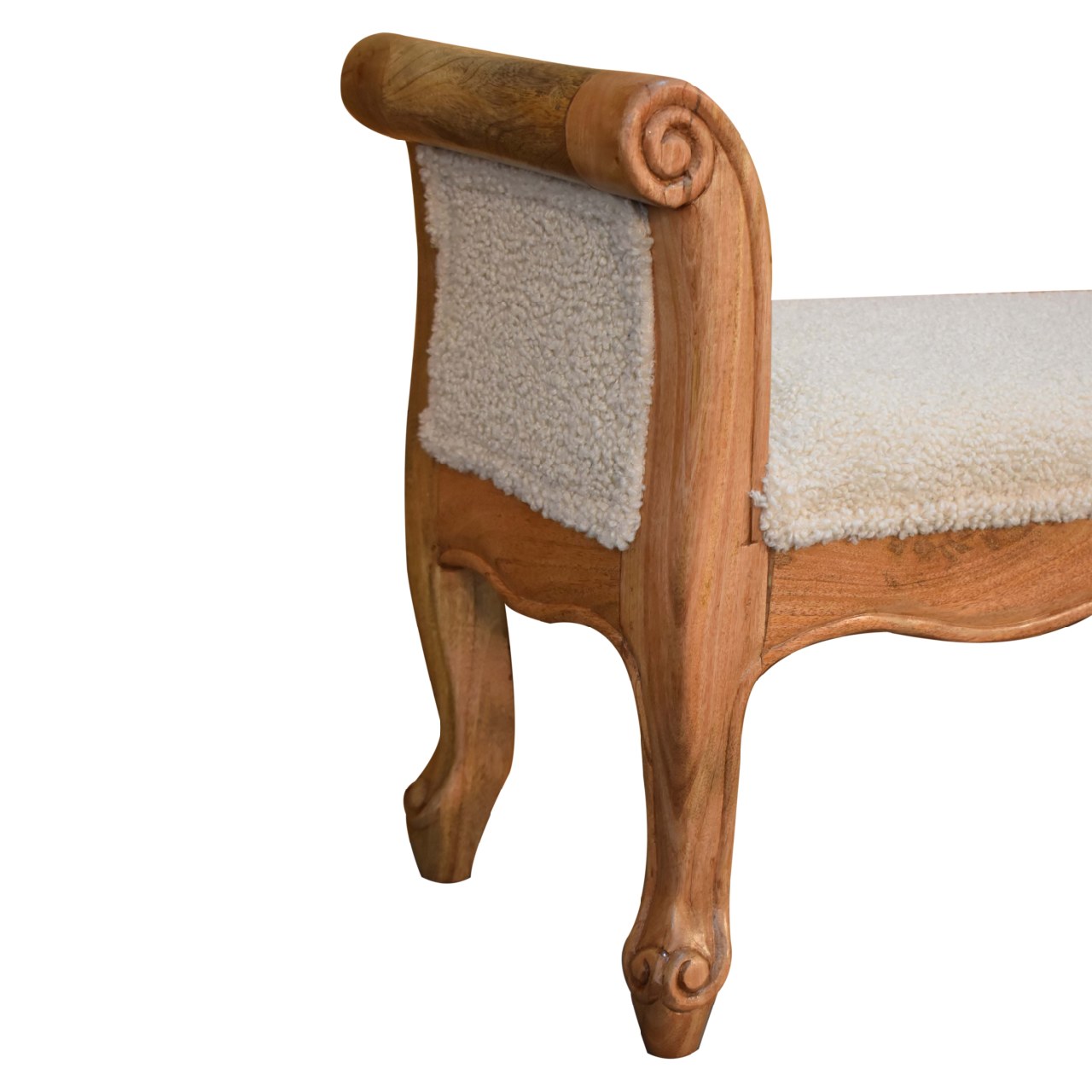 Artisan - French Style Bench in Cream, Boucle