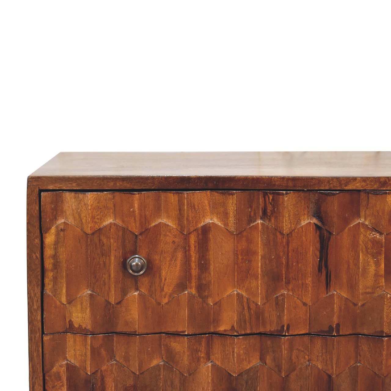 Artisan - Pineapple Carved Chest in Chestnut, Mango Wood