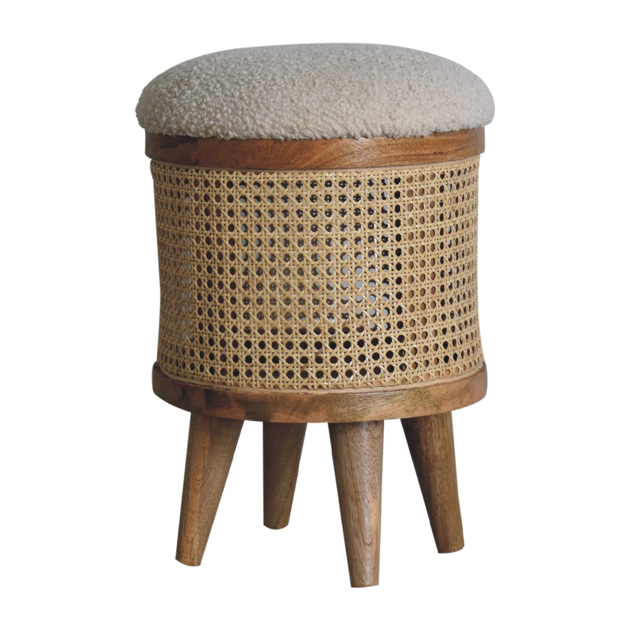 Artisan - Larissa Footstool in Cream, Boucle