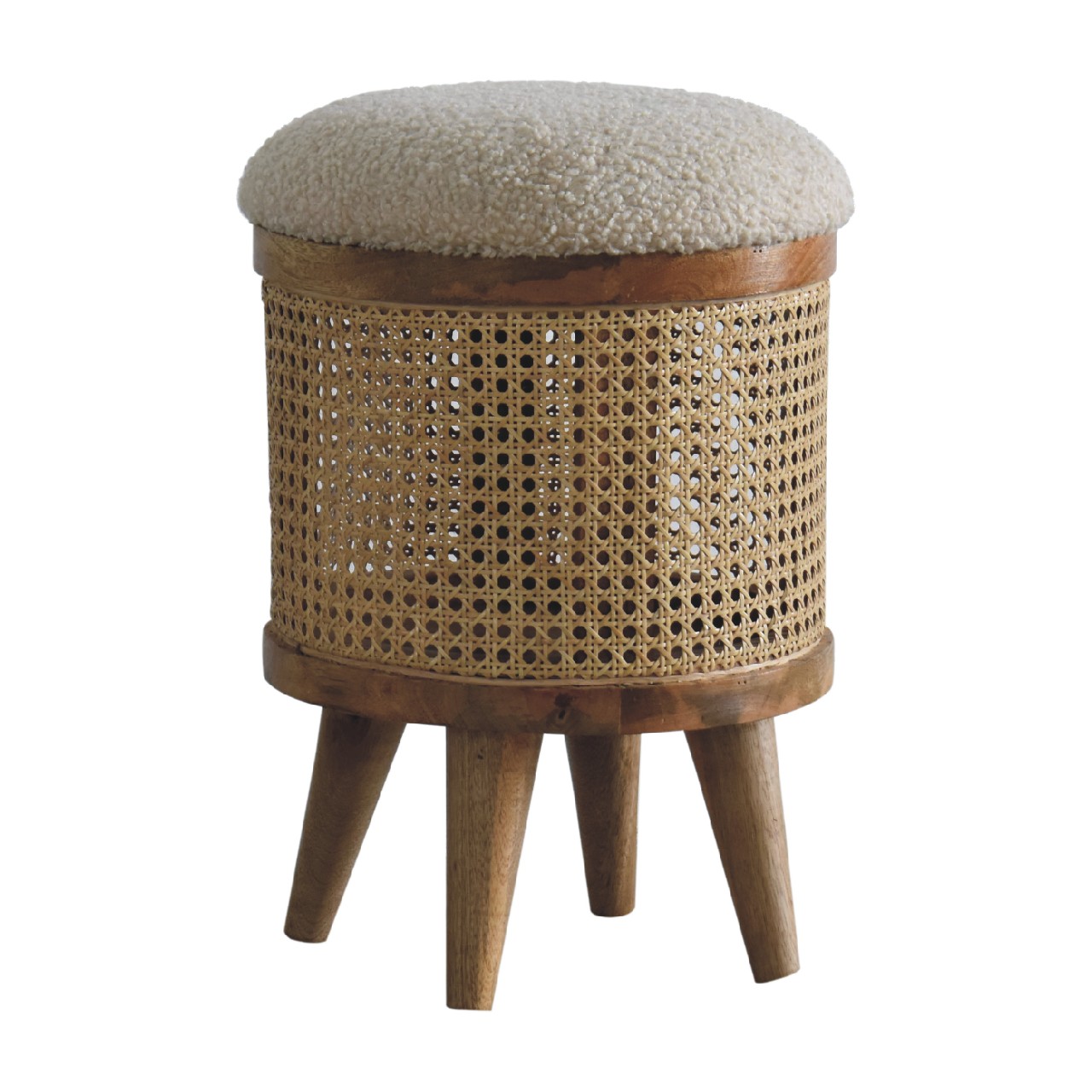 Artisan - Larissa Footstool in Cream, Boucle