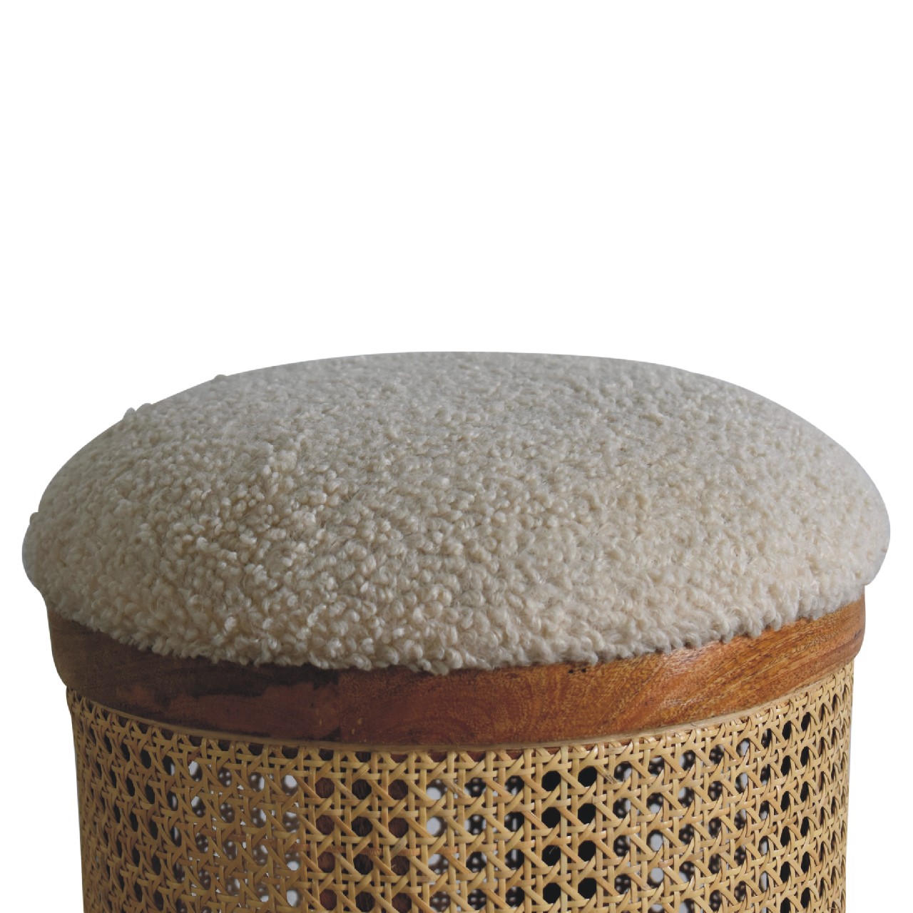 Artisan - Larissa Footstool in Cream, Boucle