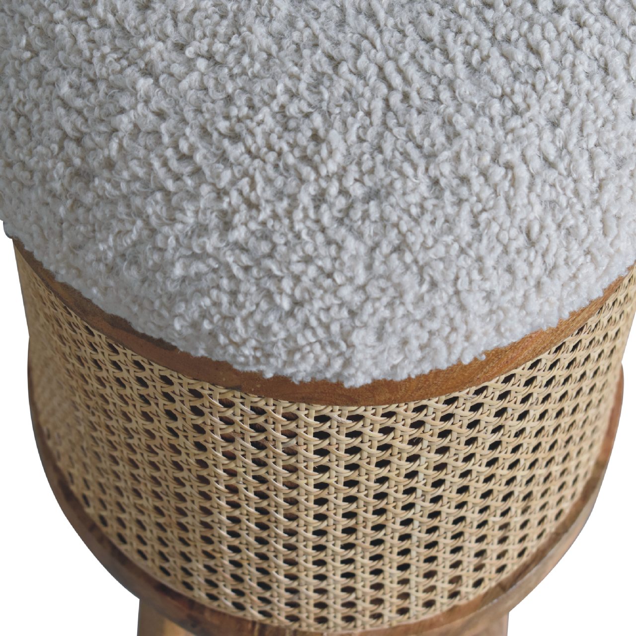 Artisan - Larissa Footstool in Cream, Boucle