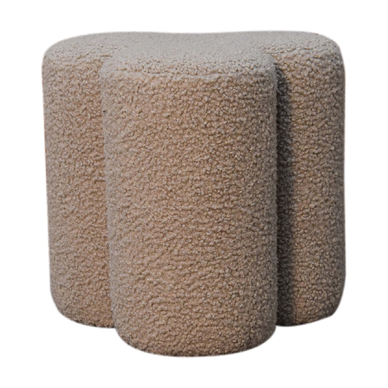 Artisan - Clover Footstool in Mud, Boucle