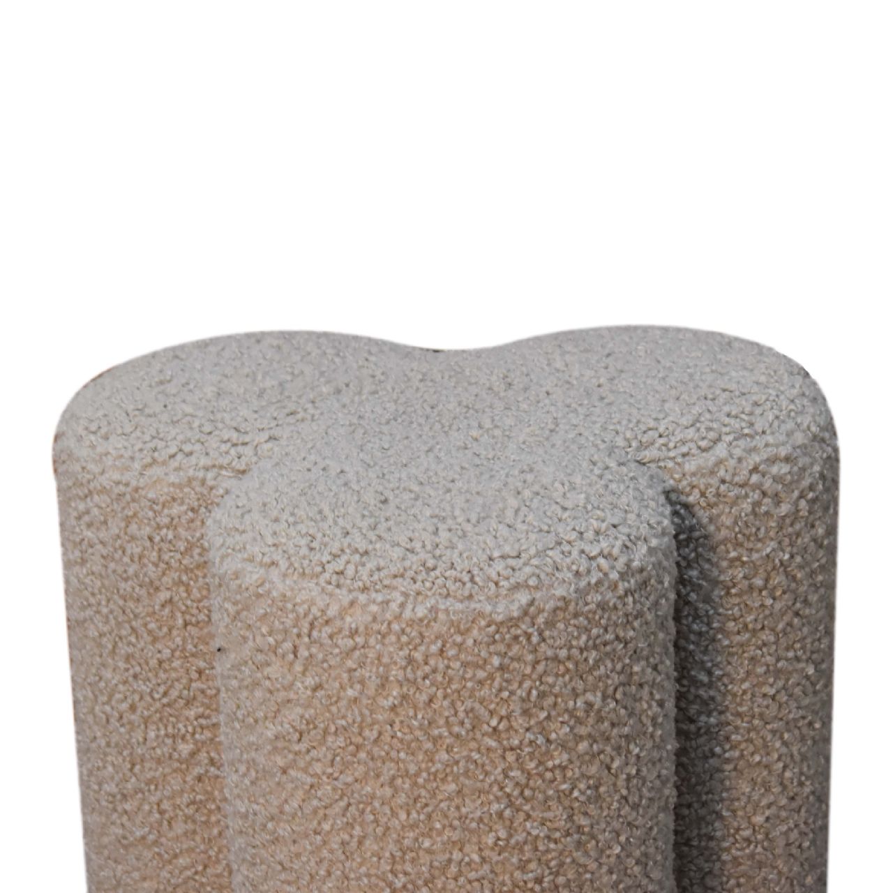 Artisan - Clover Footstool in Mud, Boucle