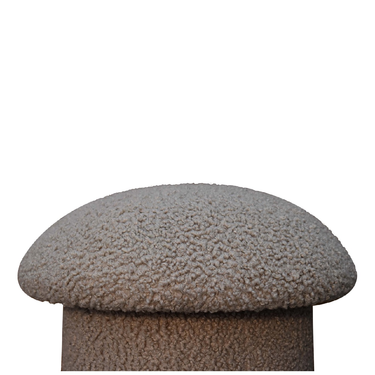 Artisan Mushroom Footstool - Mud, Boucle