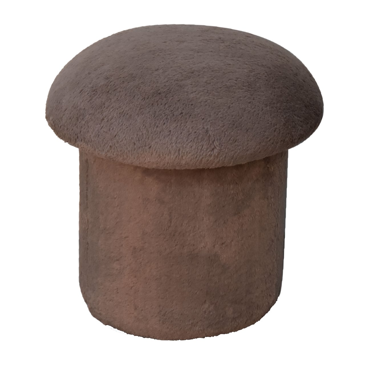 Artisan Mushroom Footstool - Mocha, Faux Fur