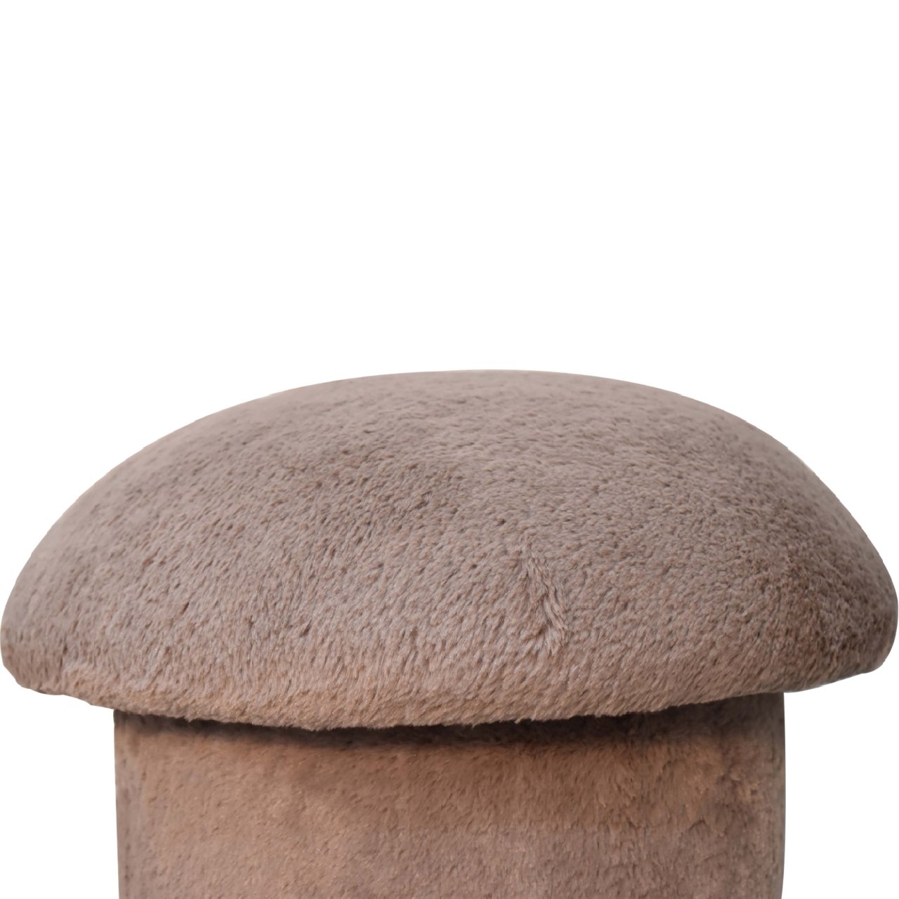 Artisan Mushroom Footstool - Mocha, Faux Fur