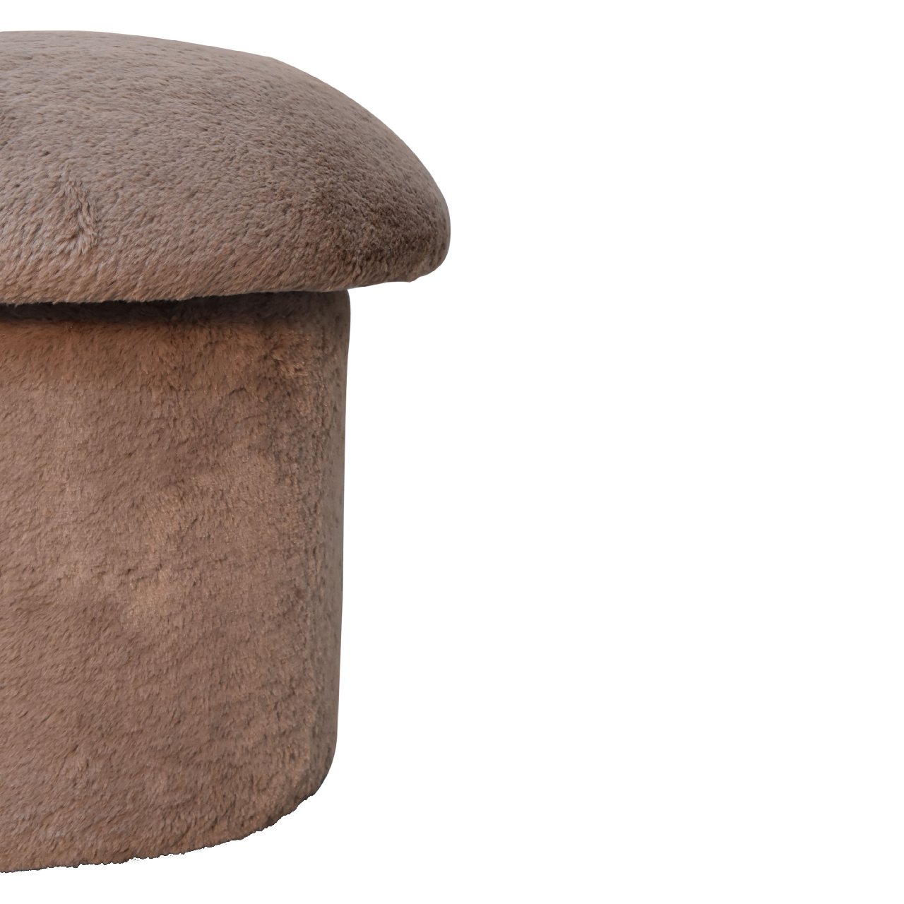 Artisan Mushroom Footstool - Mocha, Faux Fur