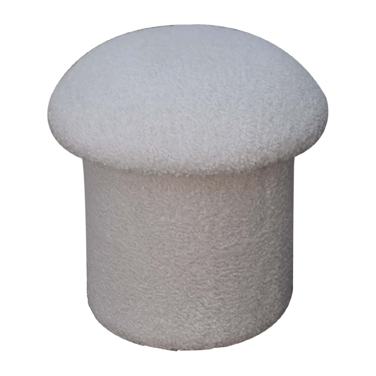 Artisan Mushroom Footstool - White, Boucle