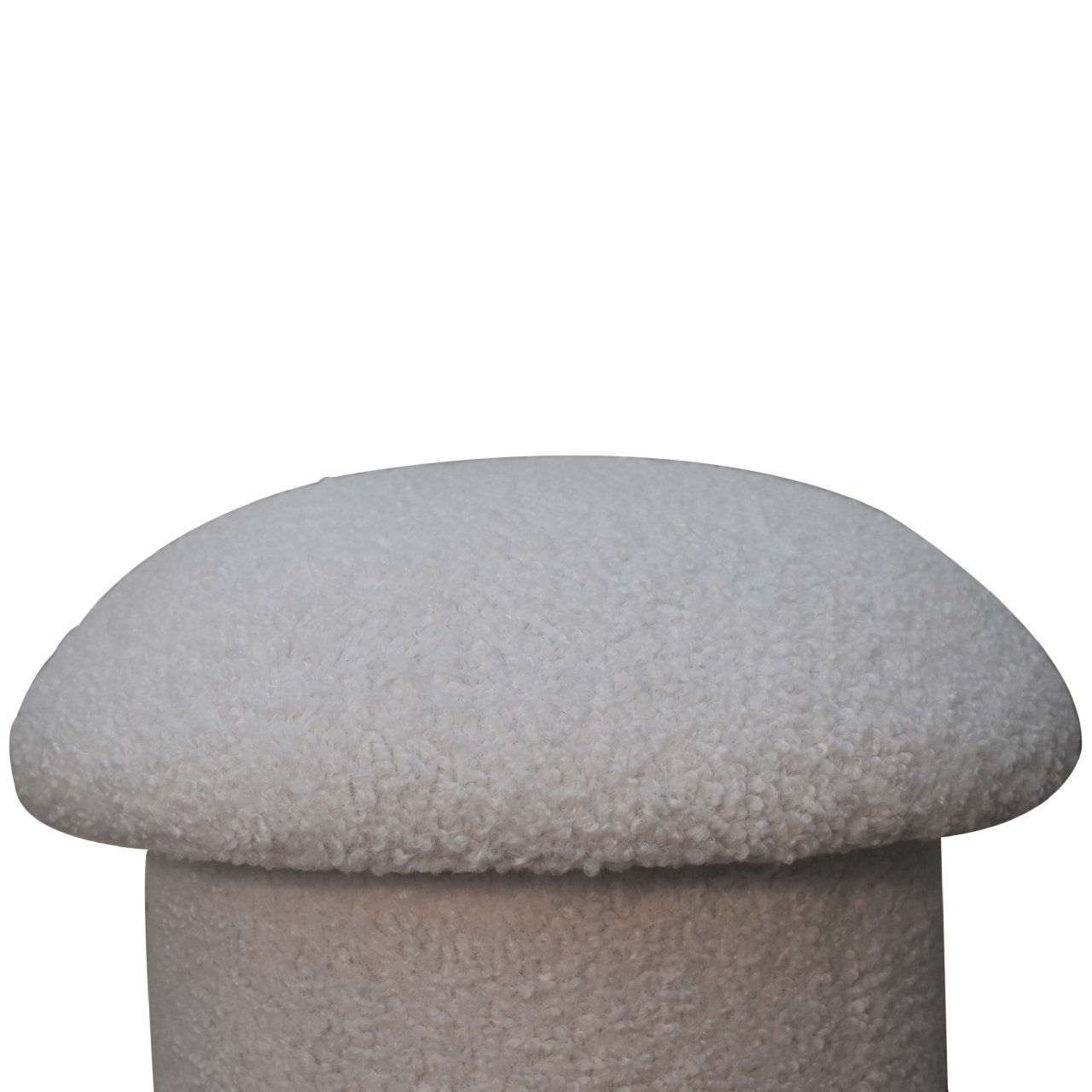 Artisan Mushroom Footstool - White, Boucle