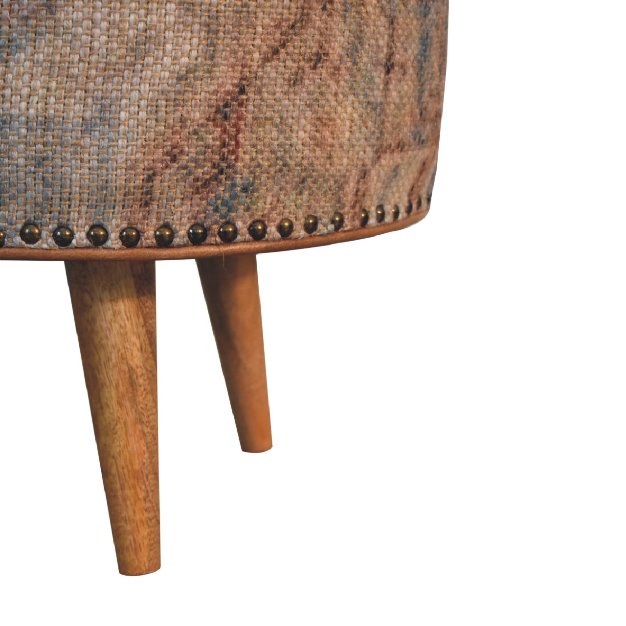 Artisan Haven Durrie Round Footstool