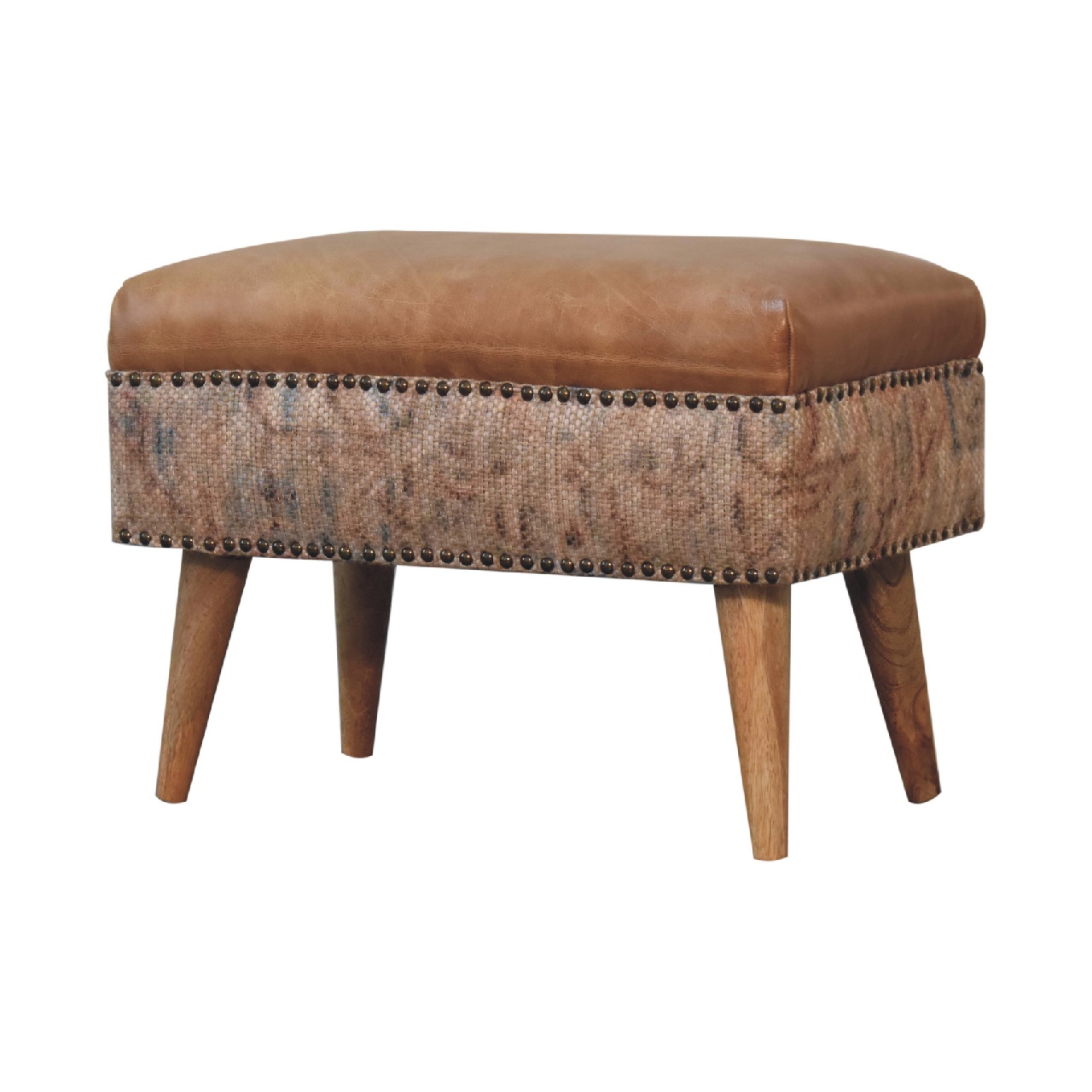 Artisan Haven Durrie Square Footstool