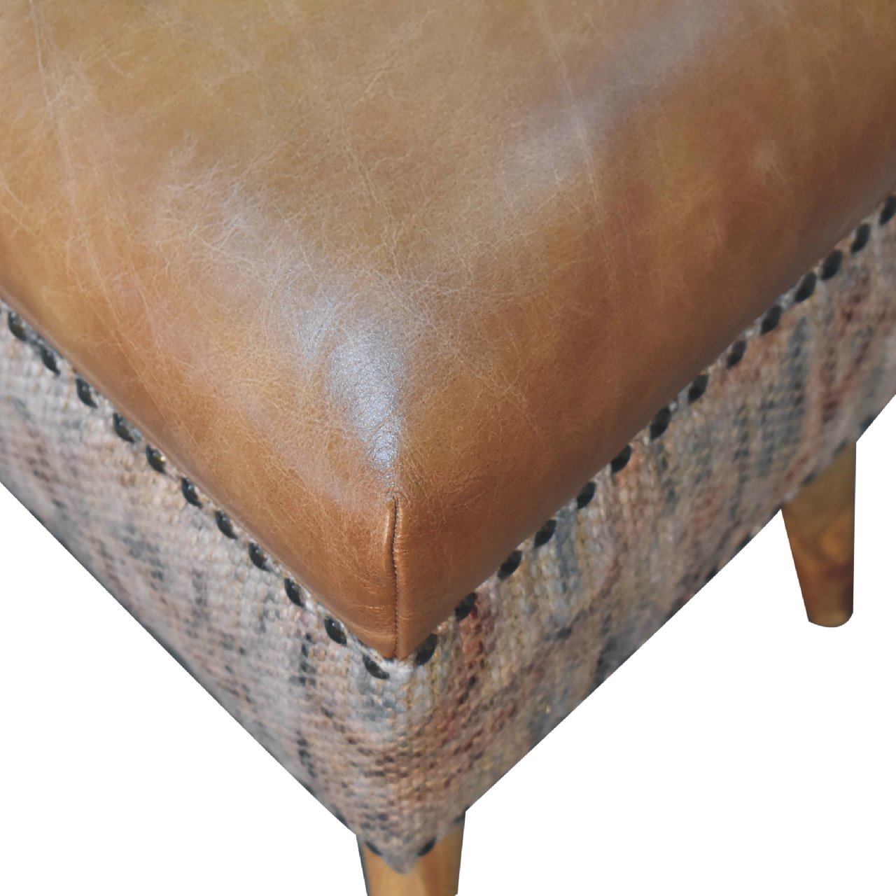 Artisan Haven Durrie Square Footstool