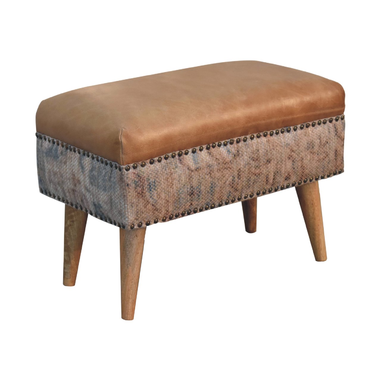 Artisan Haven Durrie Square Footstool