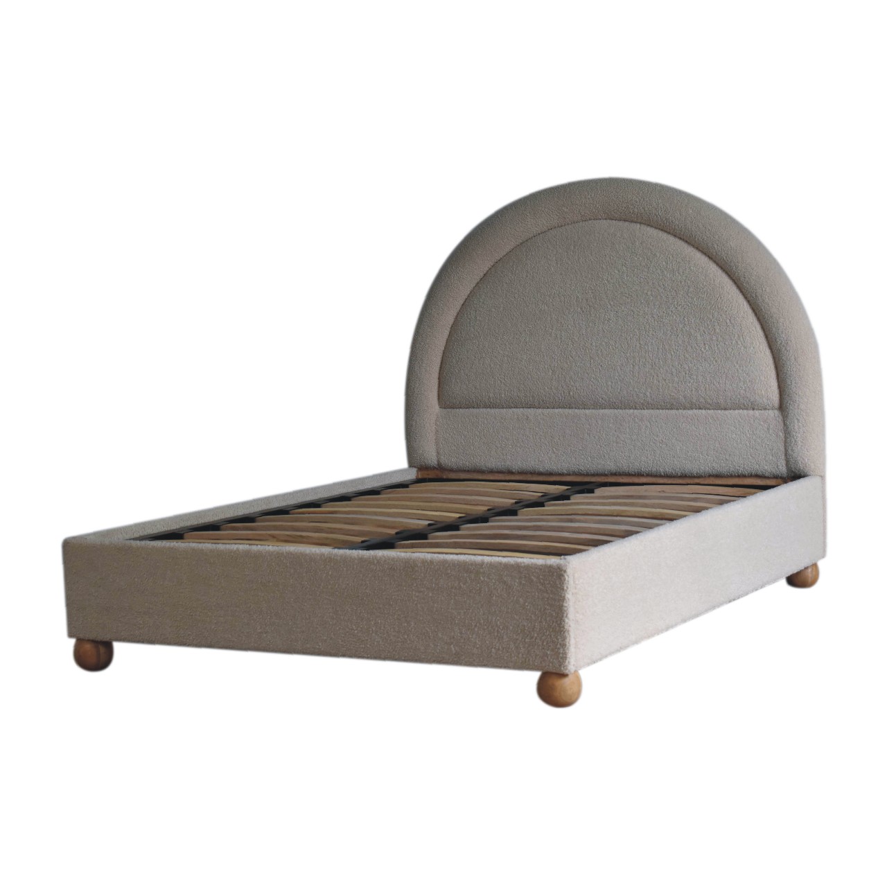 Artisan - Double Bed in Cream, Boucle