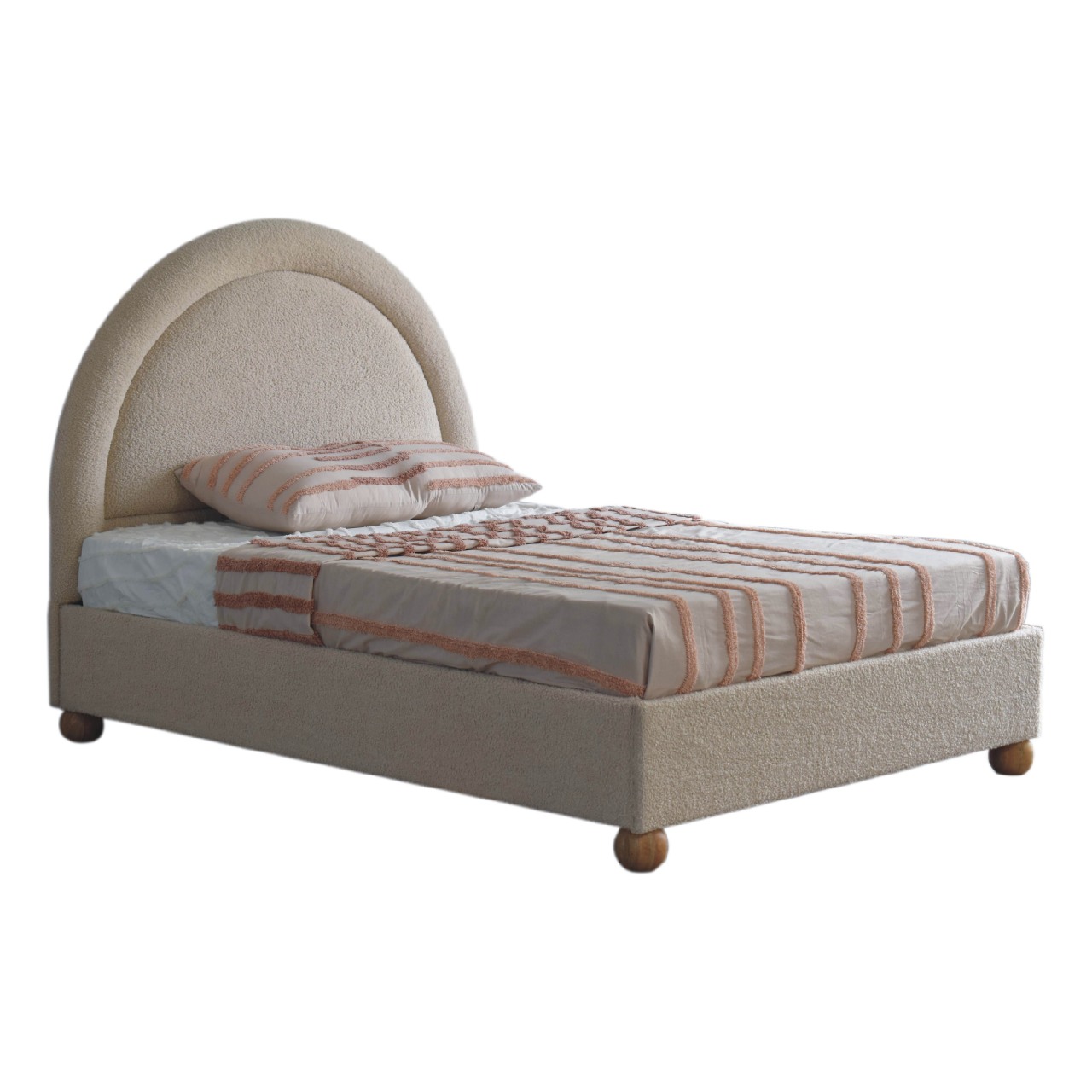 Artisan - Double Bed in Cream, Boucle