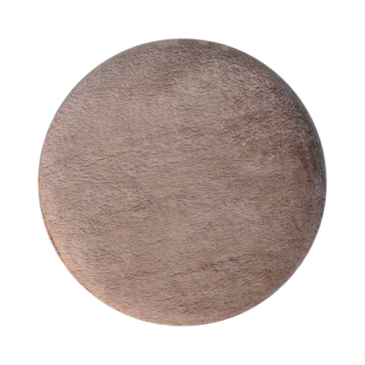 Artisan - Round Footstool in Mocha, Faux Fur