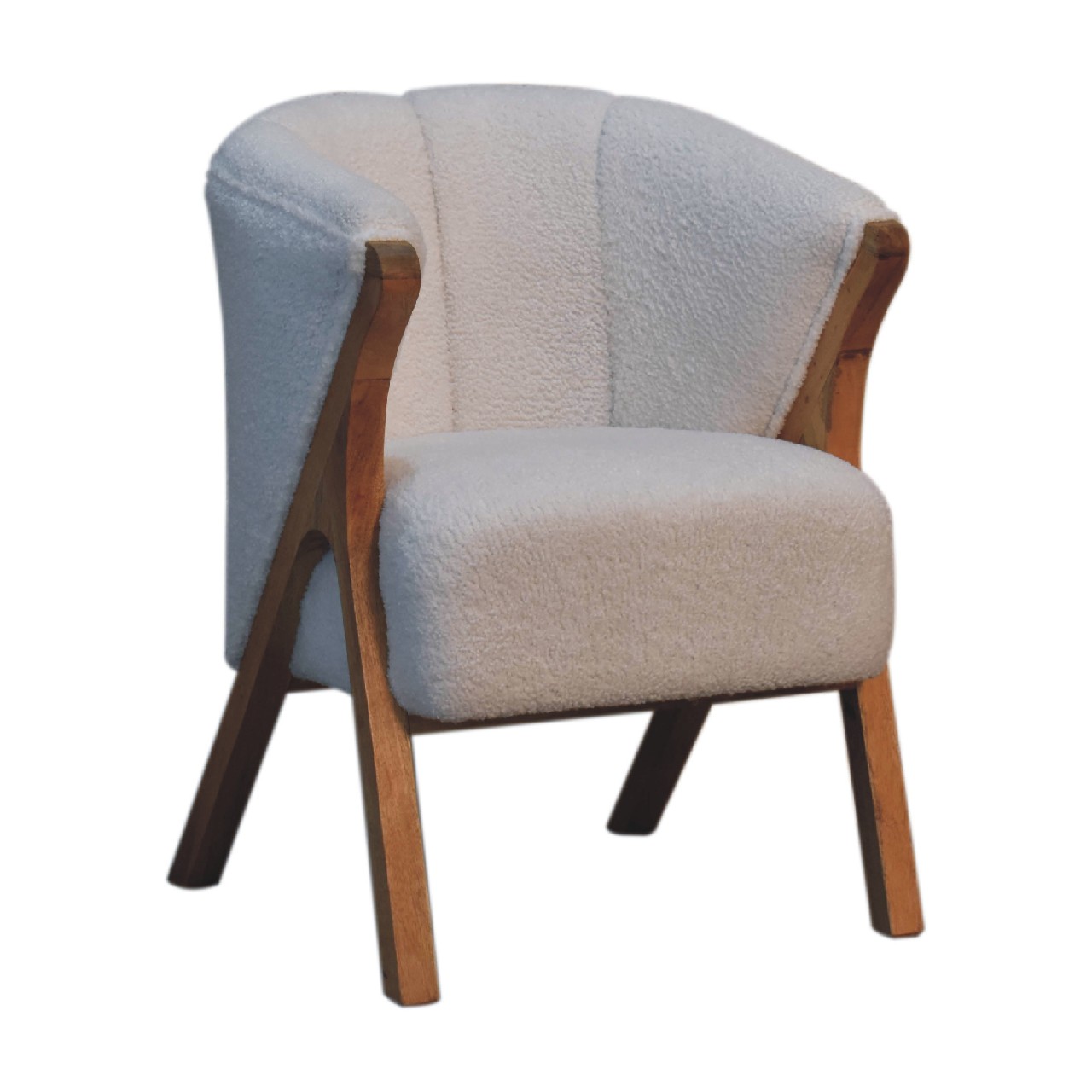 Artisan™ Minimalistic Chair - White, Boucle