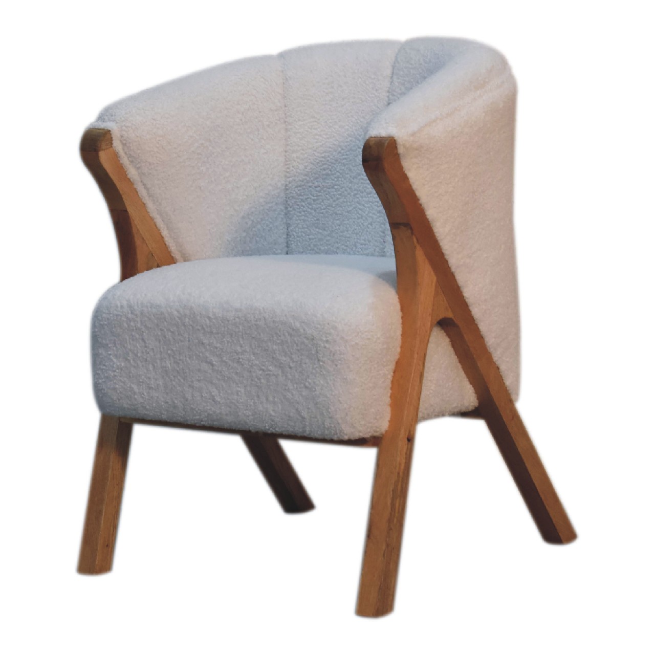 Artisan™ Minimalistic Chair - White, Boucle