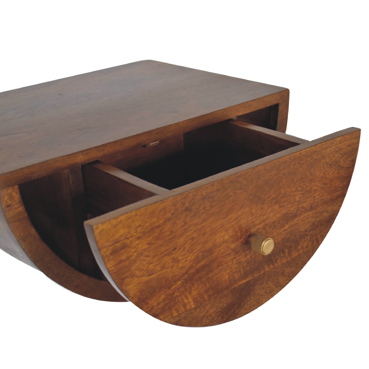 Artisan - Crescent Floating Nightstand in Chestnut