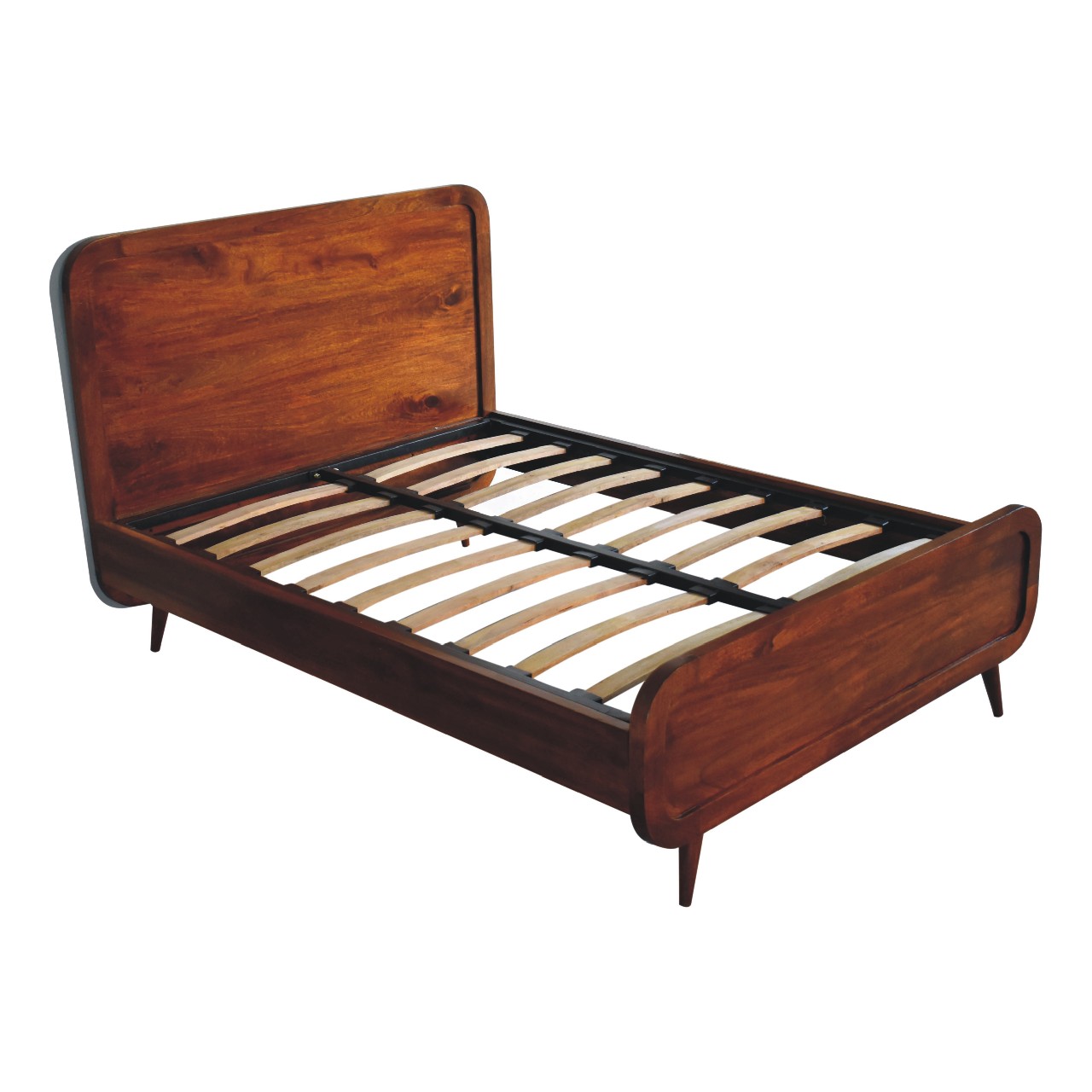 Artisan - Curved Double Bed in Chestnut