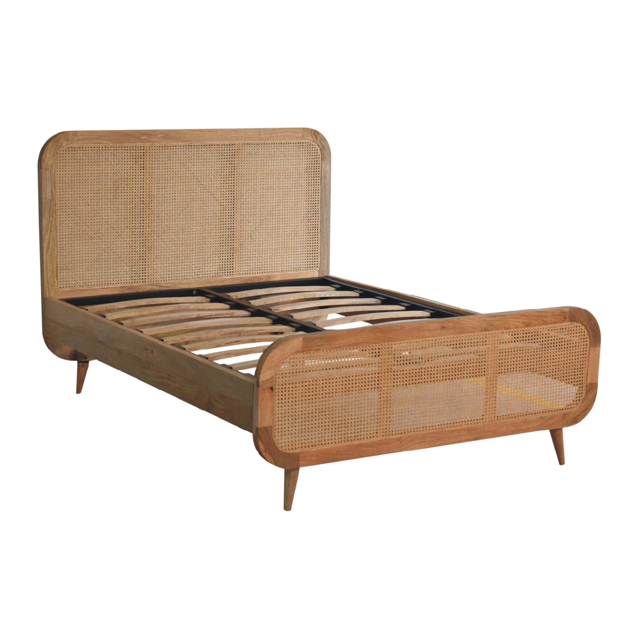 Artisan - Rattan Bed in Oak-Ish