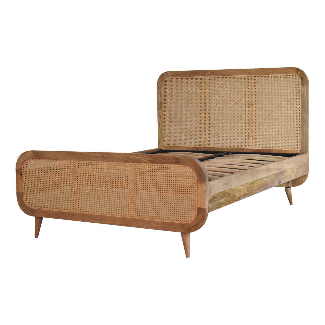 Artisan - Rattan Bed in Oak-Ish