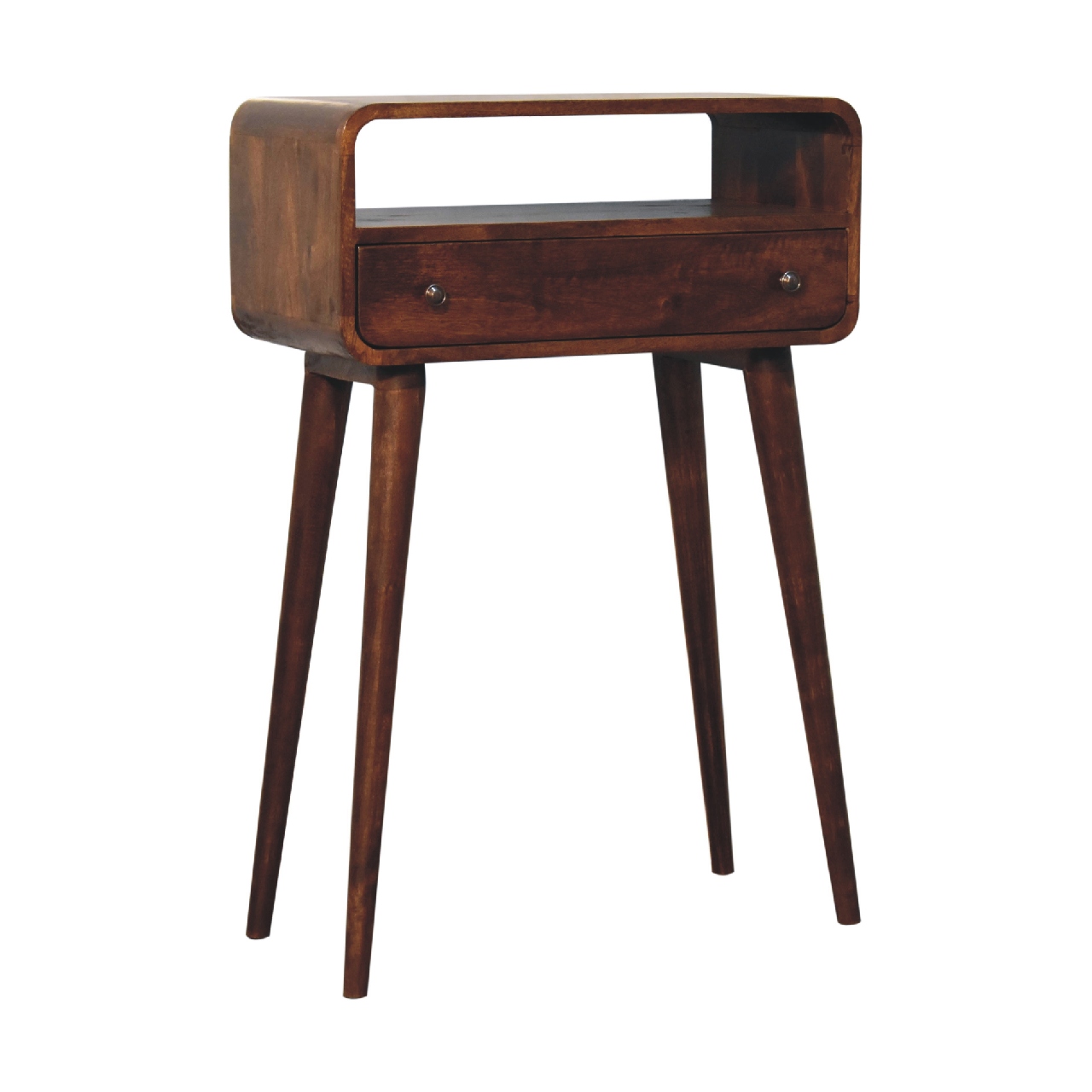 Artisan - Nordic Style Console Table with One Drawer & One Open Slot in Chestnut