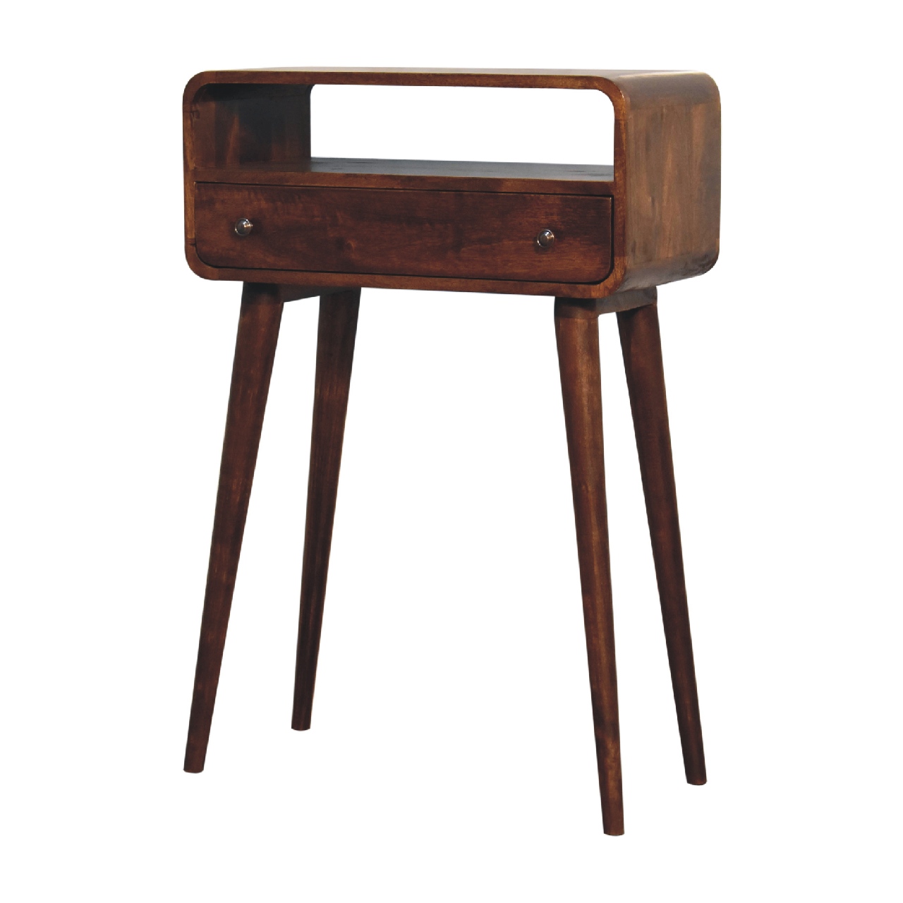 Artisan - Nordic Style Console Table with One Drawer & One Open Slot in Chestnut