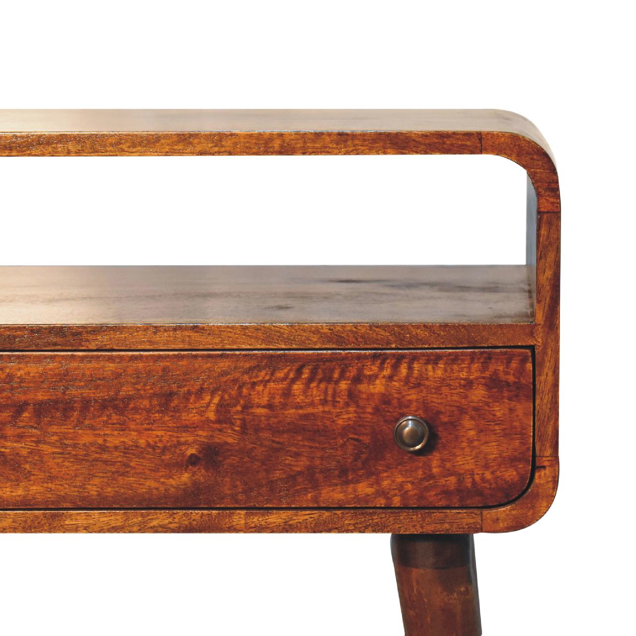 Artisan - Nordic Style Console Table with One Drawer & One Open Slot in Chestnut